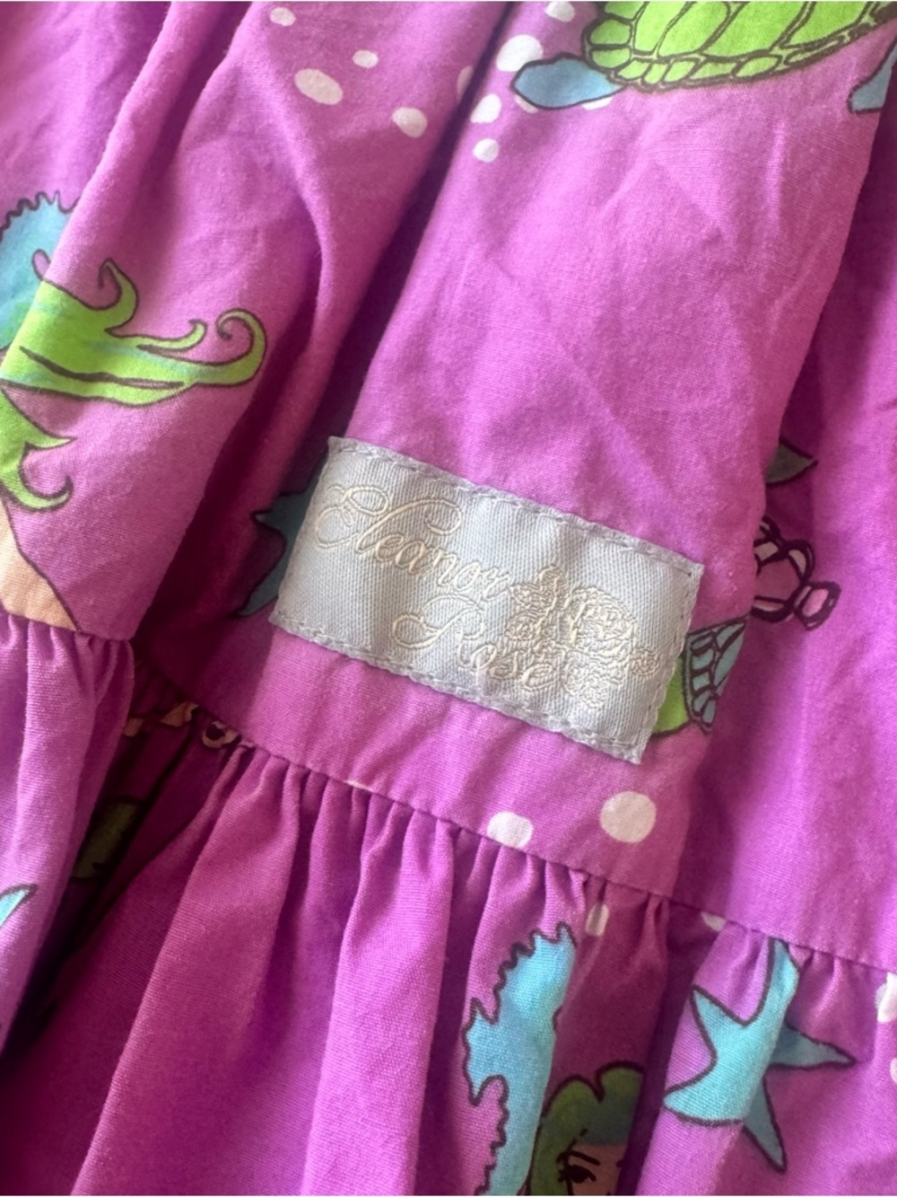 Eleanor Rose Purple Mermaid Print Tiered Lexie Dress size 6/7 - Picture 9 of 10